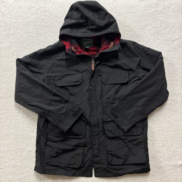Woolrich Jacket Mens XL Chore Coat Black Flannel Lined Winter Warm Cozy Cottage - Picture 1 of 10